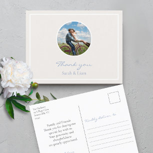 Carte Postale Tendance Cercle Couple Photo Mariage Merci