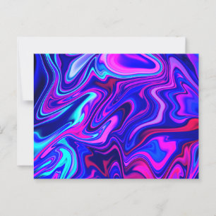Carte Postale Tendance néon bleu rose turquoise Abstrait