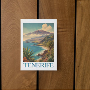 Carte Postale Tenerife aux couleurs vives Îles Canaries Vue du m