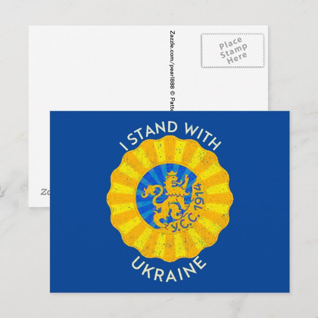 Carte Postale Tenez-vous avec l'Ukraine, tireur d'élite ukrainie (Devant / Derrière)