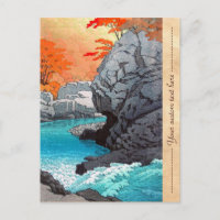 Tengu Rock Hasui Kawase rivière shan paysage hanga