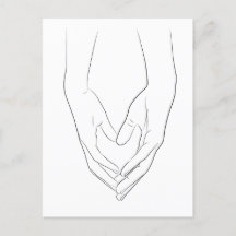 Tenir Les Mains Coeur Ligne Minimale Art Cute Simp