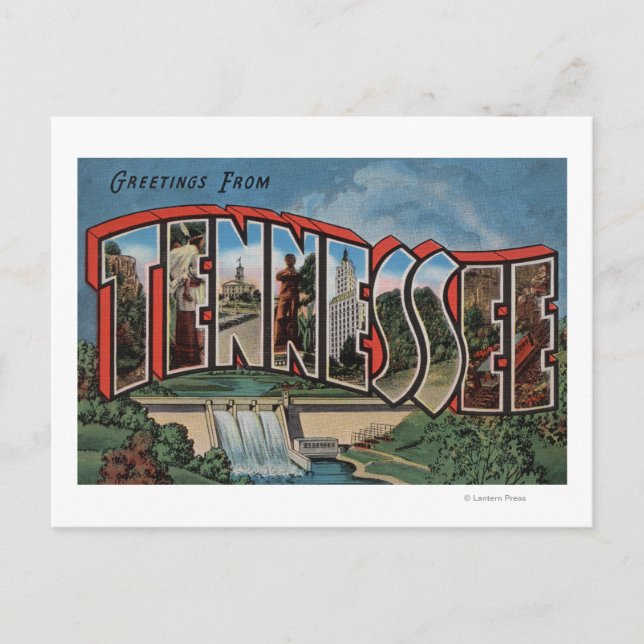 Carte Postale Tennessee (Barrage)Grandes lettres scènesTennessee (Devant)