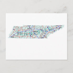 Carte postale Tennessee Interstate Map