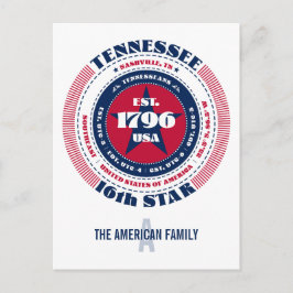 Carte Postale Tennessee, Nashville, TN, Patriotique, Monogramme