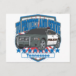 Carte Postale Tennessee pour protéger et servir la voiture de l'