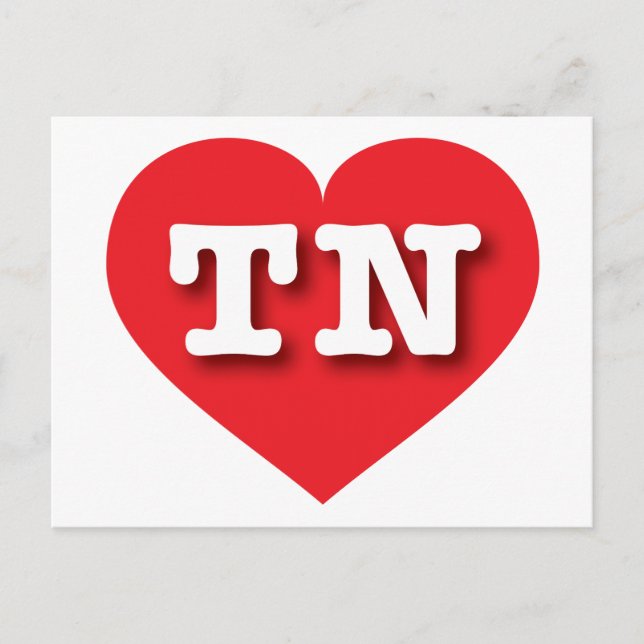 Carte Postale Tennessee Red Heart - J'aime TN (Devant)
