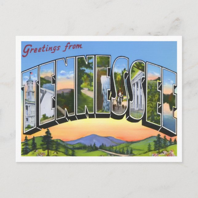 Carte postale Tennessee Vintage Big Letters (Devant)
