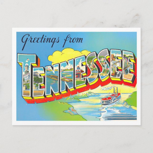 Carte postale Tennessee Vintage Big Letters (Devant)