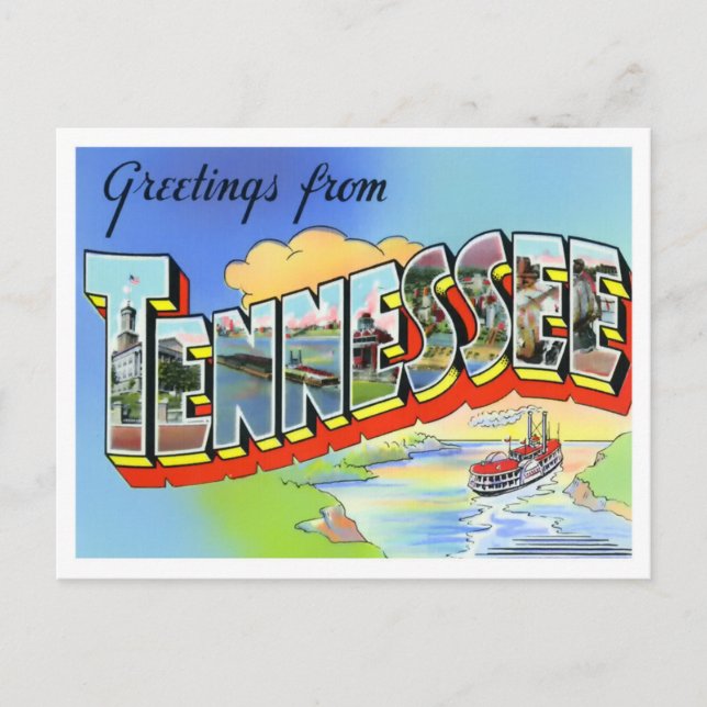Carte postale Tennessee Vintage Big Letters (Devant)