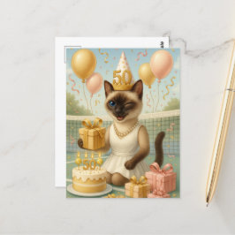 Carte Postale Tennis 50e anniversaire pour les amoureux des chat