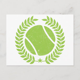 Carte Postale Tennis Ball et tennis Team Design Vintage