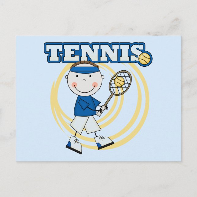 Carte Postale TENNIS - Brunette Boy Tshirts et cadeaux (Devant)