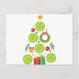 Carte Postale Tennis Christmas Tree   Cadeau de Noël Sports