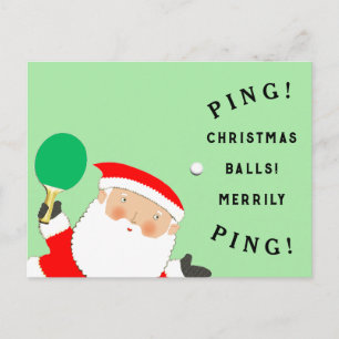 Carte Postale Tennis de table de Noël