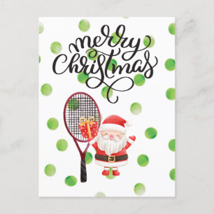 Carte Postale Tennis Joyeux Noël avec le Père Noël