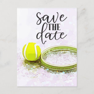 Carte Postale Tennis Sauvez la date pour l'invitation de la fête