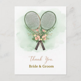 Carte Postale Tennis Wedding Thank You Card 