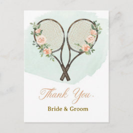 Carte Postale Tennis Wedding Thank You Card 