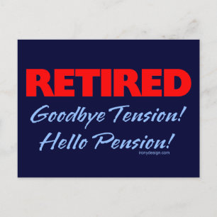Carte Postale Tension au revoir à la retraite (bleu foncé)