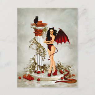 Carte Postale Tentation de fille diabolique gothique