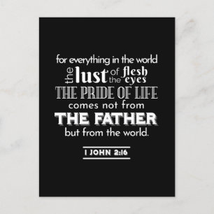 Carte Postale Tentations mondaines - 1 Jean 2:16 Verse de la Bib