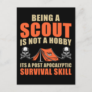 Carte Postale Tente de randonnée drôle de scout amateur de natur