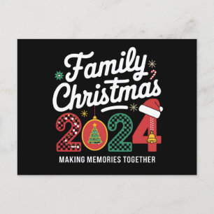 Carte Postale Tenue de Noël assortie pour la famille 2024 Équipe