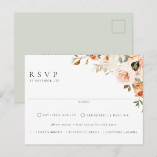 Carte Postale Terme Automne Floral Repas Choix Mariage RSVP