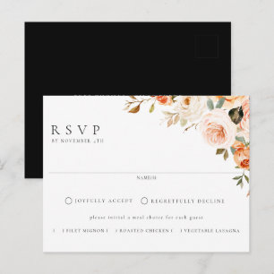 Carte Postale Terme Automne Floral Repas Choix Mariage RSVP