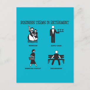 Carte Postale Termes d'entreprise amusants à la retraite