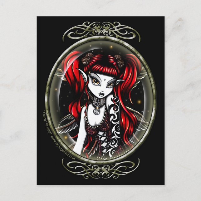 Carte Postale Terra Cameo Red Tattooé Fairy (Devant)