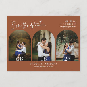 Carte Postale Terracotta Boho Arch Photo QR Code Enregistrer la 