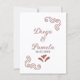 Carte Postale Terracotta noir rustique espagnol mariage couple f
