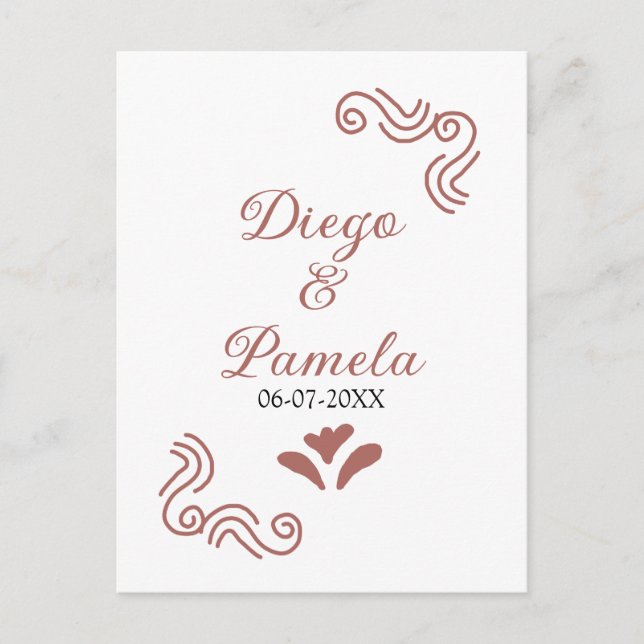 Carte Postale Terracotta noir rustique espagnol mariage couple f (Devant)