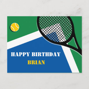 Carte Postale 🎾 terrain de tennis bleu-vert personnalisable Car