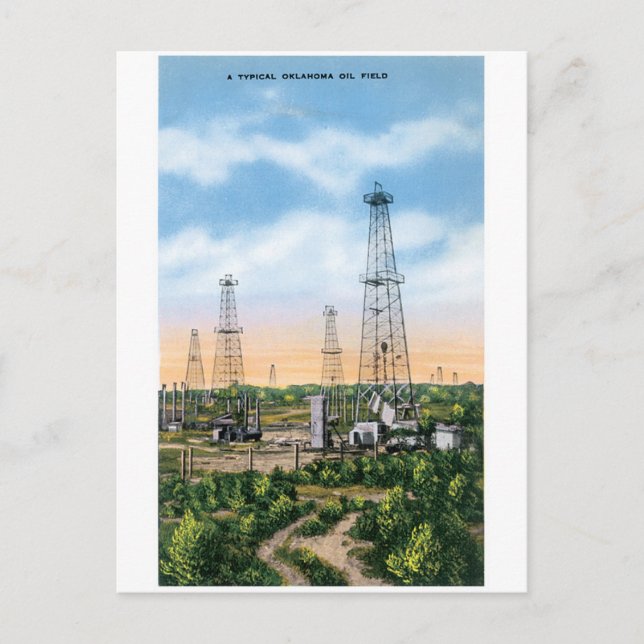 Carte Postale Terrain pétrolier de l'Oklahoma (Devant)