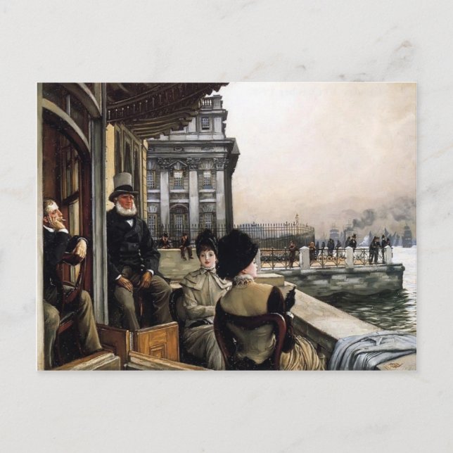Carte Postale Terrasse de la taverne Trafalgar par James Tissot (Devant)