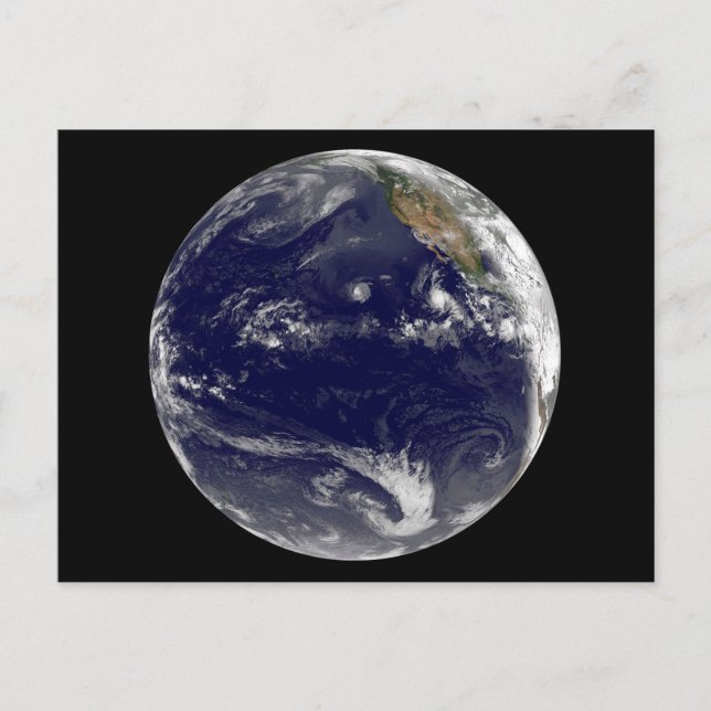Carte Postale Terre avec trois cyclones tropicaux dans le Pacifi (Devant)
