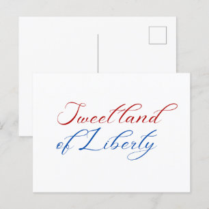 Carte Postale Terre de liberté douce minimale 4 juillet Amérique