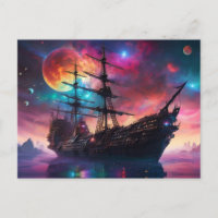 Terre de vaisseau spatial pirate sur une autre pla