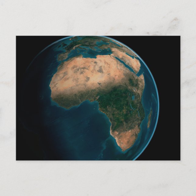 Carte Postale Terre entière depuis l'espace au-dessus du contine (Devant)