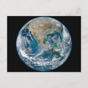 Carte Postale Terre entière montrant l'Amérique du Nord et le Me