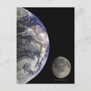Carte Postale Terre et Lune