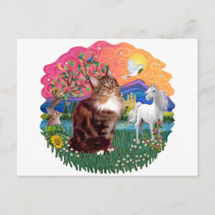 Carte Postale Terre Fantastique (ff) - chat Maine Coon (tigré)