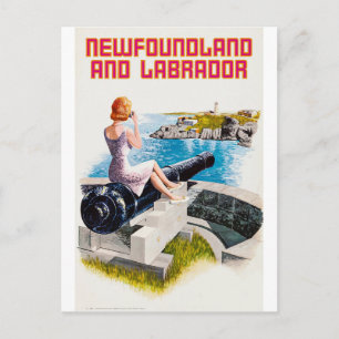 Carte Postale Terre-Neuve-et-Labrador, une fillette sur un gros 