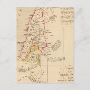 Carte Postale Terre Sainte divisee en royaumes d'Israël