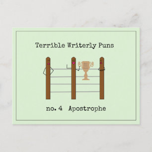 Carte Postale Terrible Puns Écrits