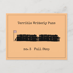 Carte Postale Terrible Puns Écrits