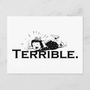 Carte Postale Terrible Temper Tantrum Retro Girl